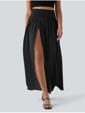 HALARA Black High-Slit Maxi Skirt
